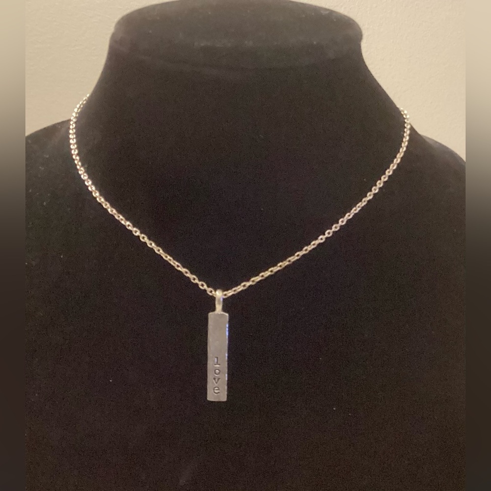 Love Pendant by J K By Thirty One Womens Jewelry Silver Tone Chain Silver Black